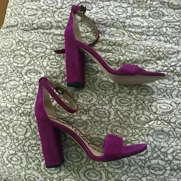 Sam Edelman Yaro ankle strap fuschia heels - Picture 1 of 8